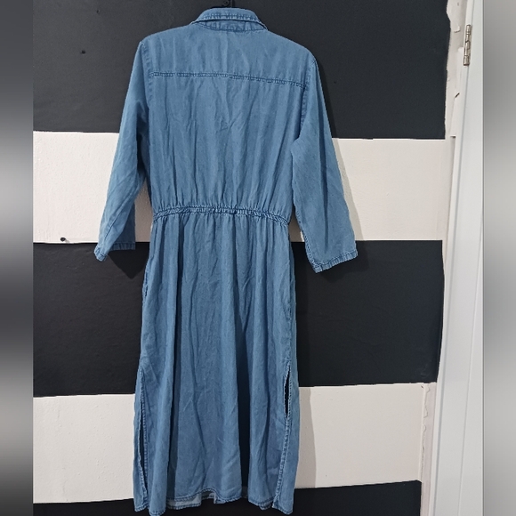 NEW MPH Collection Women buttoned Denim rhinestone bling pocket midi dress - Picture 9 of 12